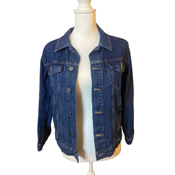 Old Navy Girls Dark Wash Jean Trucker Jacket Size XL Classic Denim - Picture 1 of 9